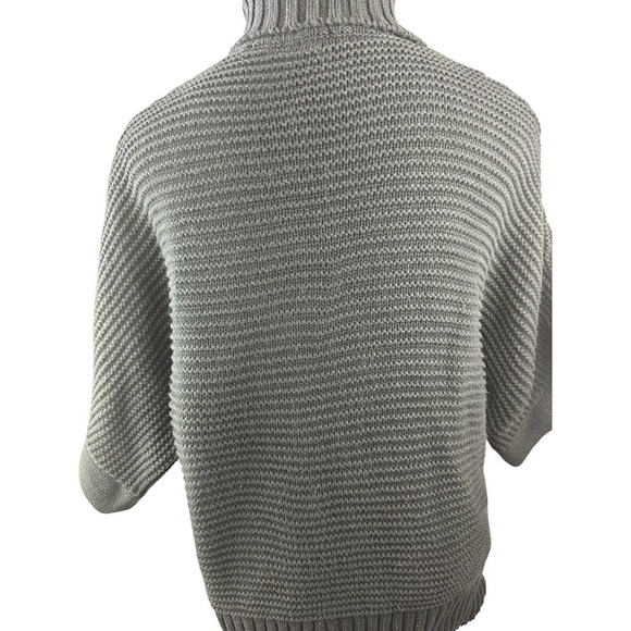 J. Crew Turtleneck Poncho Black Oversized Chunky Knit Ribbed Women's Size Small - Picture 6 of 10